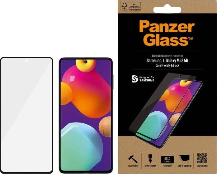 PanzerGlass Sticlă călită PanzerGlass E2E Regular Samsung M53 Case Friendly negru