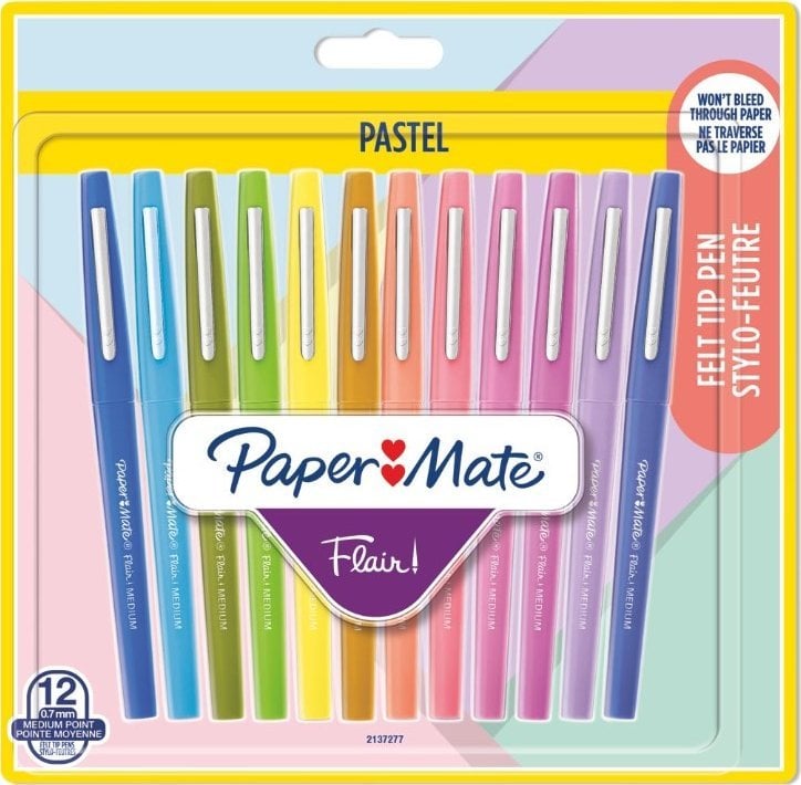 Paper Mate PAPER MATE Faserschreiber Flair 12er PASTELL M Blister de 0,7 mm