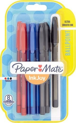 Paper Mate PAPER MATE Kugelschreiber InkJoy 100 Kappe 8St. MS/B/R/G