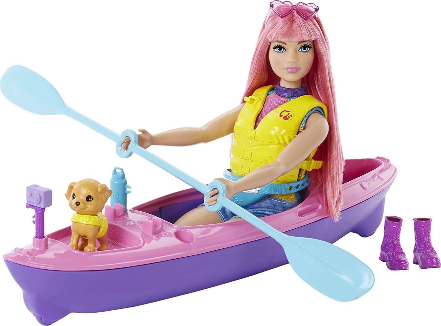 Papusa Barbie Mattel Camping - Daisy + caiac (HDF75)