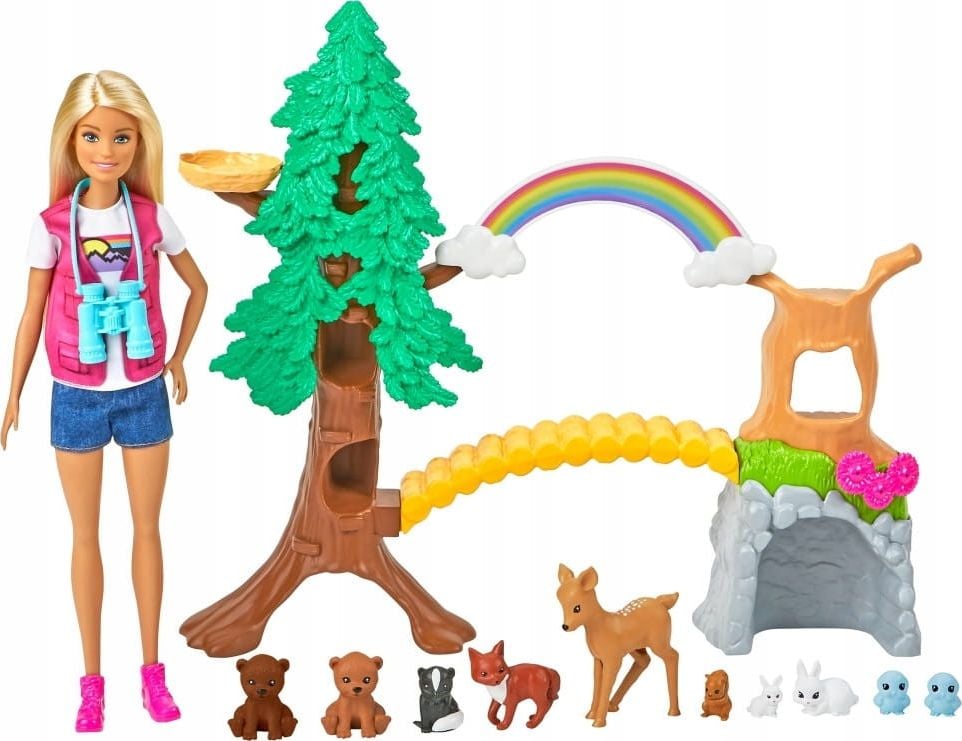 Papusa Barbie Mattel Cariera - Ghid + 10 Animale de companie (GTN60)