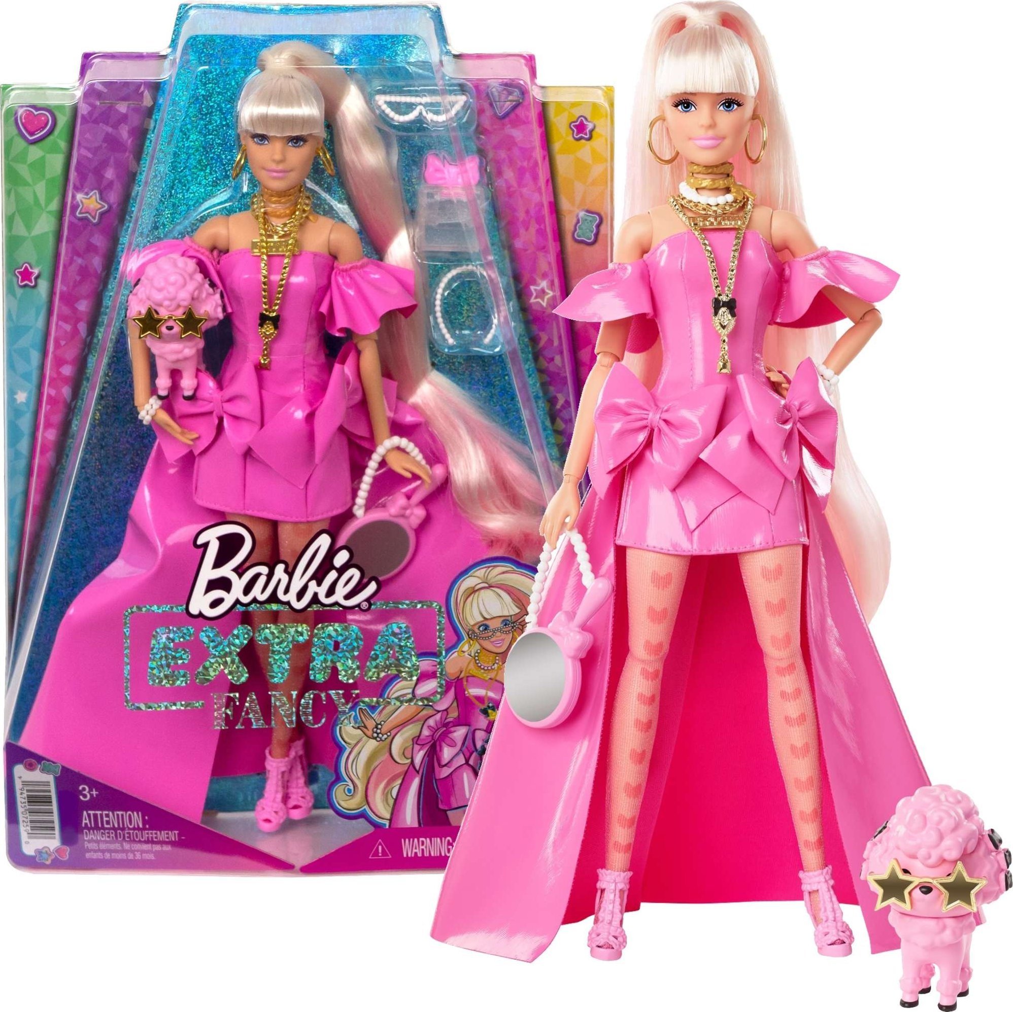 Papusa Barbie Tinuta Roz Extra Fancy Mattel HHN12