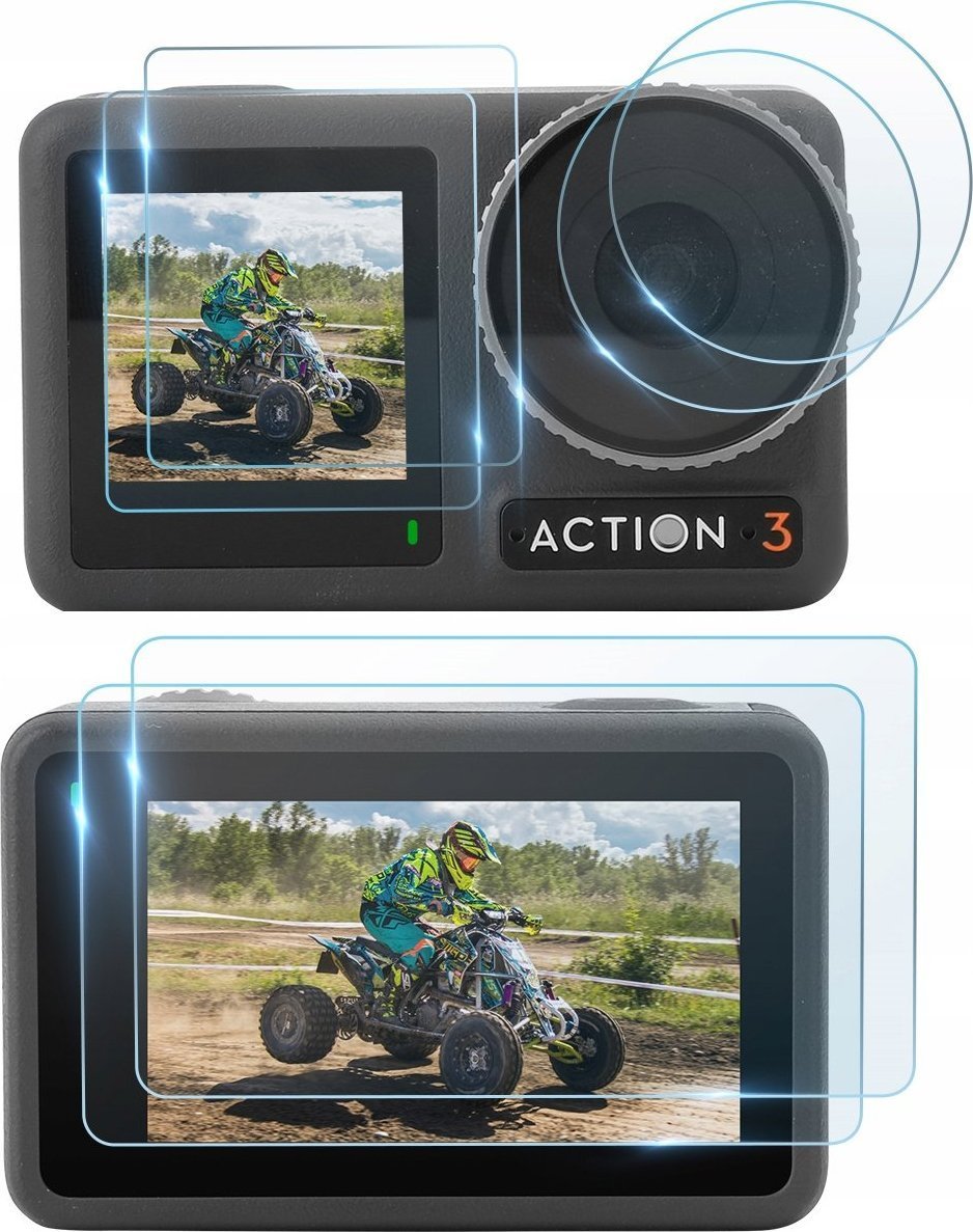 Parasolar SunnyLife Capac lentilă din sticlă Ecran LCD pentru DJI Osmo Action 3 / OA3-BHM494-1