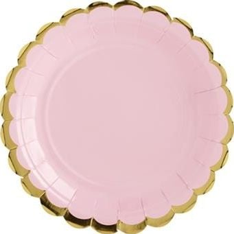 Party Deco farfurii Yummy, roz deschis, 18 cm, 6 buc universale (33392)