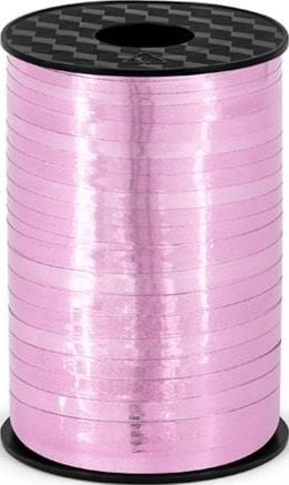 Party Deco Panglică din plastic roz metalizat, universală de 5 mm