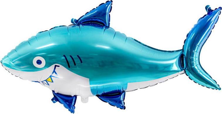 PartyDeco Balon din folie Shark, 92x48cm, mix o dimensiune