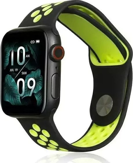 Curea smartwatch Beline Sport din silicon pentru Apple Watch 42/44/45/49mm negru/lime negru/lime