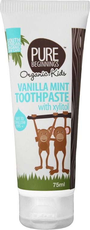 Pasta dinti - Pasta de dinti pentru copii Pure Beginnings, vanilie, menta si xylitol, 75 ml
