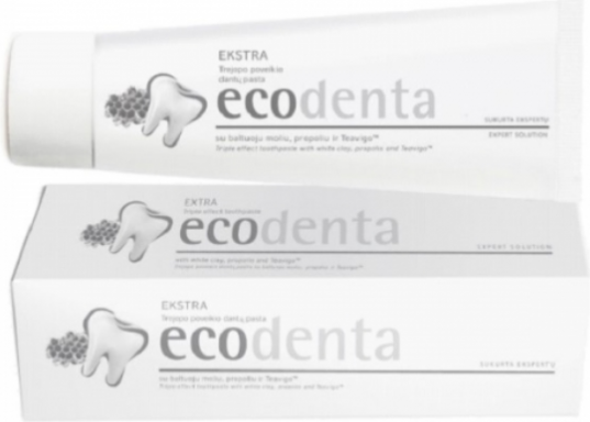 Pasta de dinti pentru dinti sensibili Ecodenta, Extra cu argila alba, propolis si Teavigo, 100 ml
