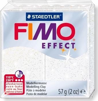 Pasta polimerica FIMO Effect 57g Alb Glitter