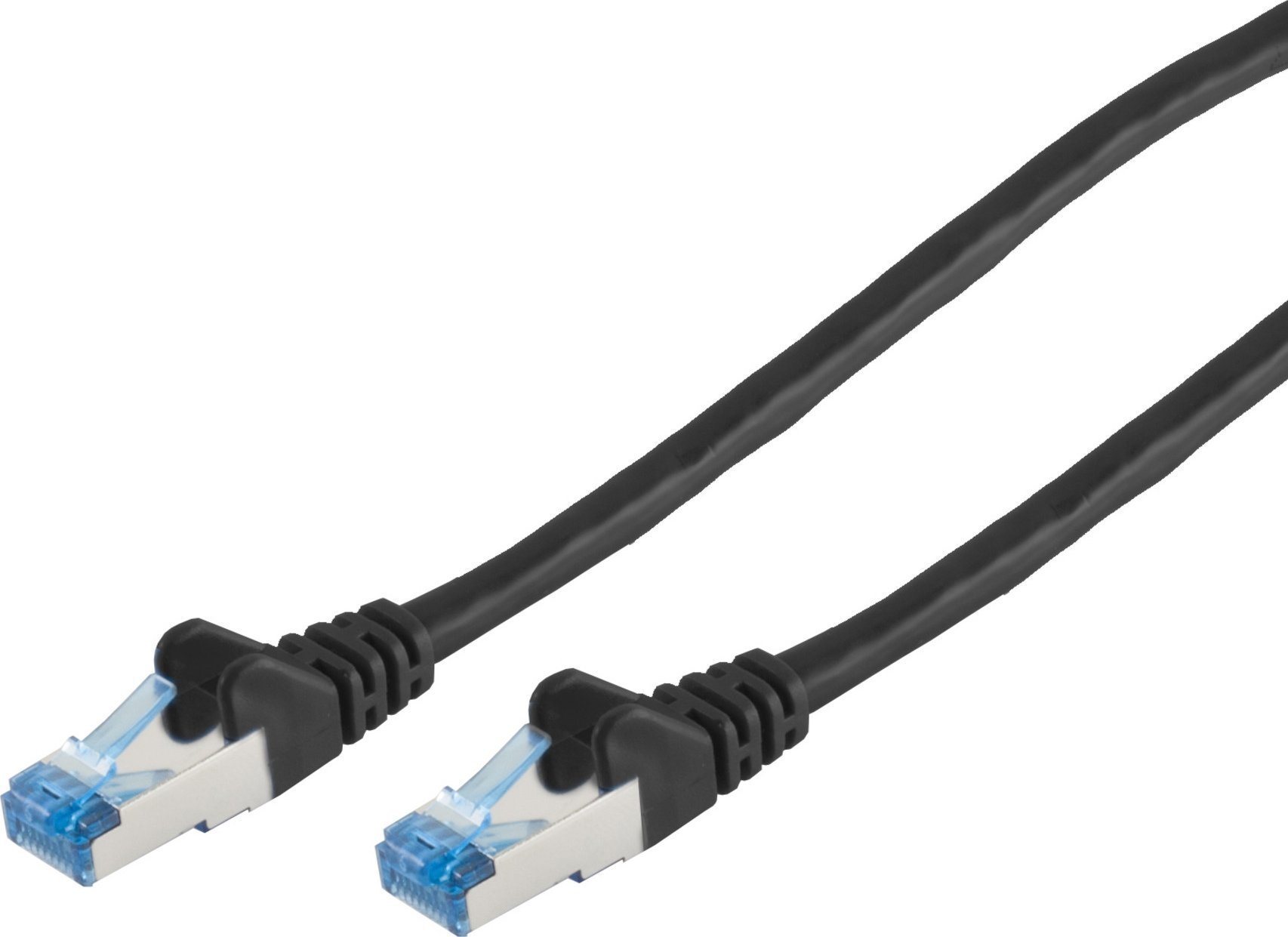 Patchcord Cablu patch CAT6a RJ45 S/FTP 0,25 m Negru