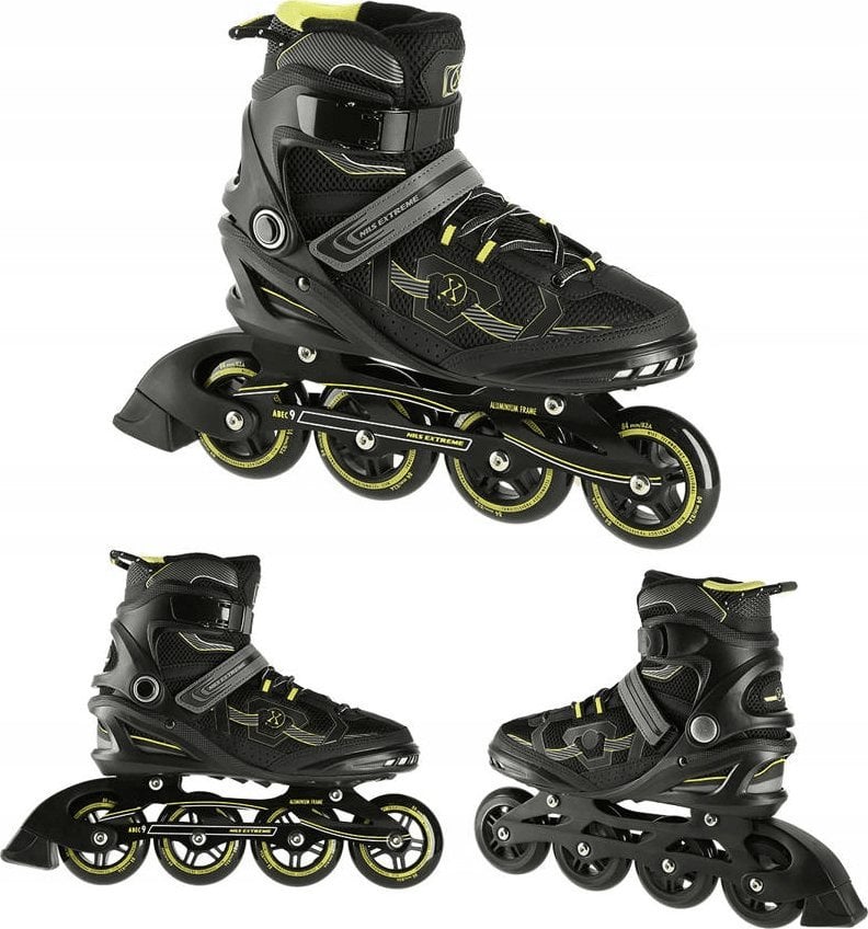 Patine cu linie Nils Extreme NA9157 NEGRU-GALBEN DIMENSIUNE 43 ROLE NILS EXTREME