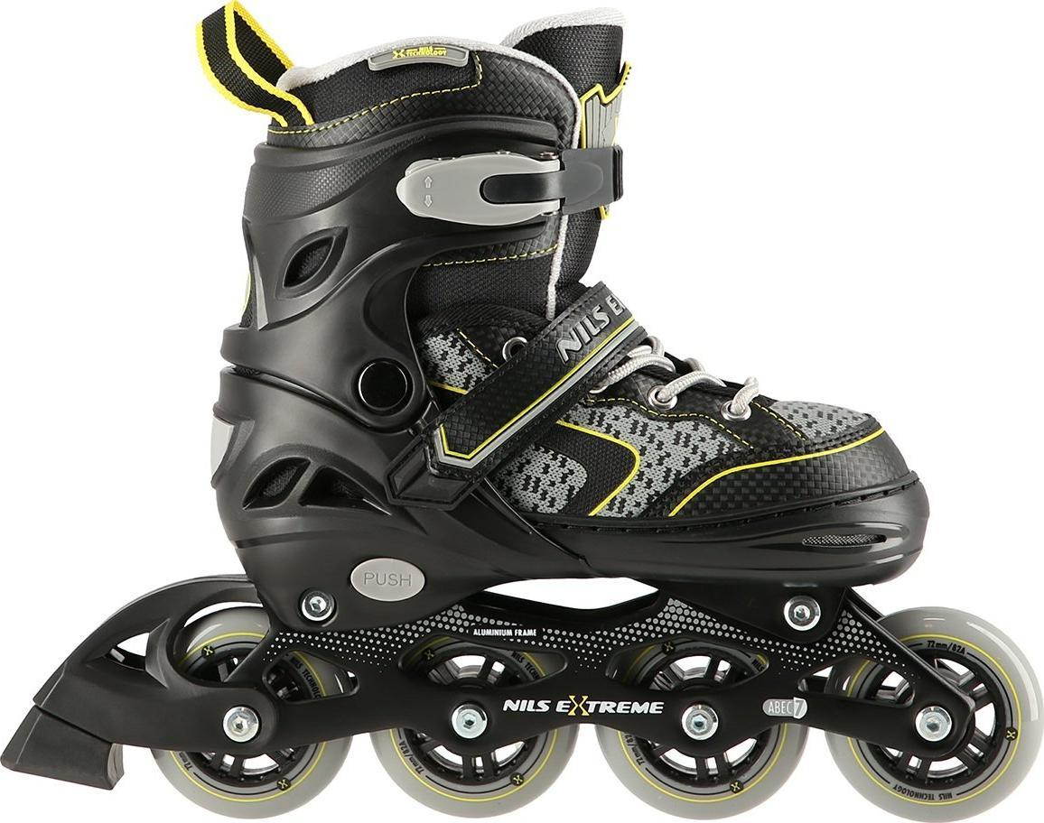 Patine in linie Nils Extreme NA14198 recreational reglabile negru marimea 35-38