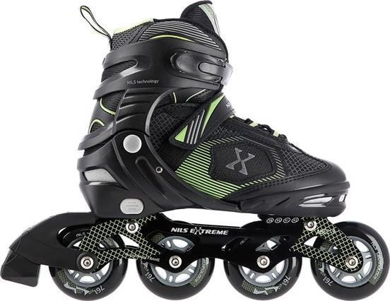 Patine in linie Nils Extreme NA9080 recreational reglabile negru marimea 31-34