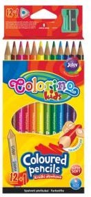Patio Creioane colorate triunghiulare 12+1 Colorino