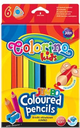 6 culori de creioane colorate triunghiulare Colorino Jumbo (WIKR-071752)