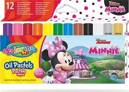 Patio Pasteluri ulei triunghiulare 12 culori Colorino Kids Minnie