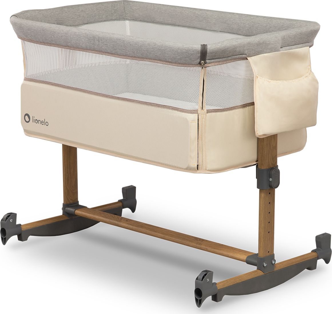 Patut Co-Sleeper cu balansare Lionelo Leonie, Beige Sand