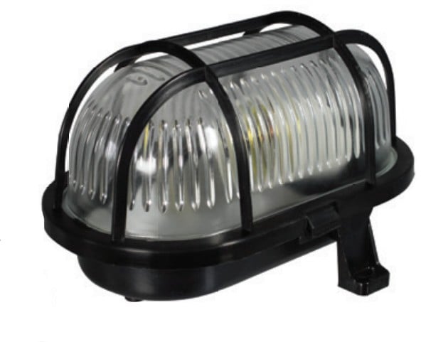 canal de legare a OVAL 60W E27 IP44 negru plasă de plastic (D.3151C)