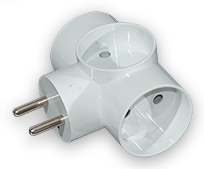 Plug-ul Pawbol cu 3 prize b/u alb (D.3804)