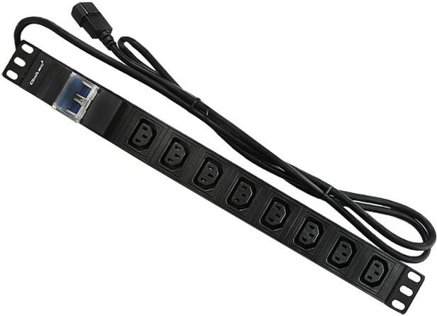 PDU pentru montaj in dulapul de server , Qoltec , 8 prize IEC C13 1U 10A 19'' 2m , negru