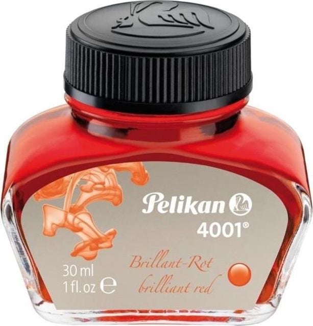 Mine, rezerve si cerneala - Cerneala Pelikan 4001, 30 ml, rosu lucios