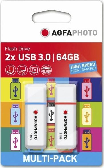 Pen drive AgfaPhoto Color Mix (2 buc), 64 GB (10556)