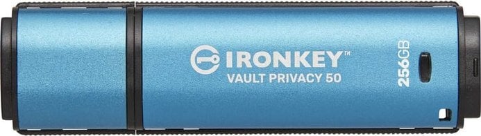 Kingston Kingston IronKey Vault Privacy 50 stick USB de 256 GB (albastru deschis/negru, USB-A 3.2 Gen 1)