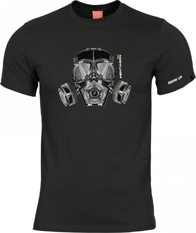 Pentagon T-shirt Pentagon Ageron Gas Mask, Black (K09012-GM