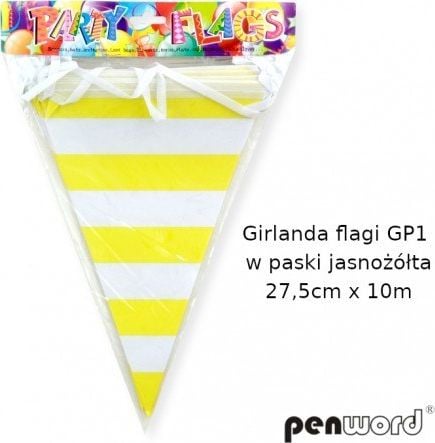 Penword GARLAND FLAG GP1 STRIPES GALBEN DESCHIS 27, 5cmx10m