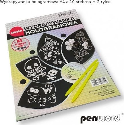 Penword HOLOGRAM A4 a10 SILVER + 2 stilouri Penword