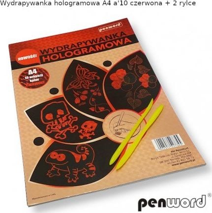 Penword Scratch-out HOLOGRAM A4 a10 RED + 2 stilouri Penword
