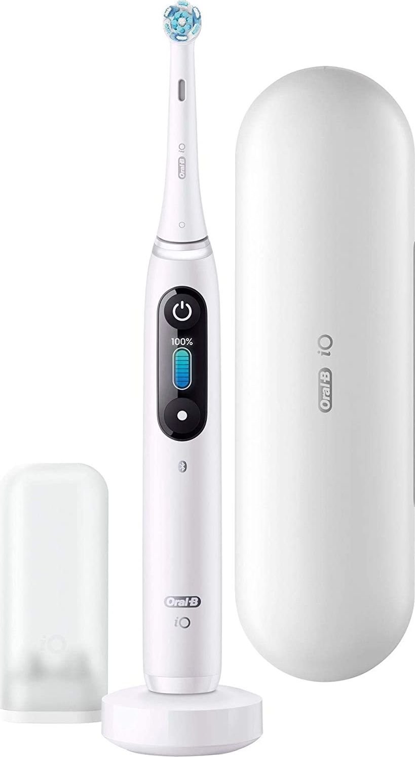 Periuta de dinti Oral-B iO Series 8N White,Pentru adulti,Reîncărcabil, Cu un senzor de forță de presiune, Durata de viata a bateriei 168 minute