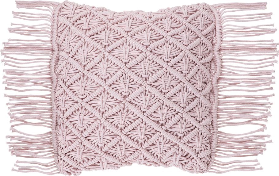 Perna Decorativa Beliani Macrame 40 x 40 cm Roz YANIKLAR