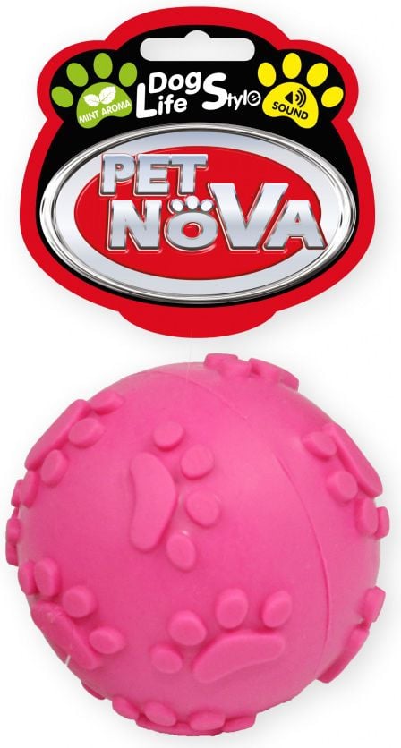 O minge sonoră TPR Pet Nova, roz, de 6 cm