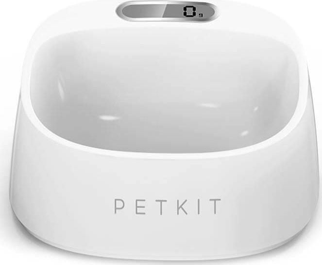 PETKIT Fresh-alb, Smart Pet Bowl, capacitate de 450ml, baterie AAA, ecran LCD de 4 cifre, rezistent, tehnologia de apă anti-bacterii