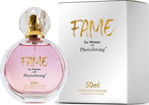 Pherostrong Fame Pheromone EDP 50 ml înseamnă Pherostrong Celebritate Pheromone Apă de Parfum de 50 ml în limba română.