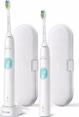 Periuță de dinți sonică Philips Sonicare ProtectiveClean 4300 albă,Pentru adulti,Reîncărcabil, Cu un senzor de forță de presiune, Durata de viata a bateriei 56 de minute