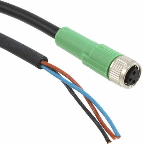 Cablul senzorului trei poli soclu drept M8 liber final 3m SAC-3p-3,0-PUR / M 8FS (1669725)