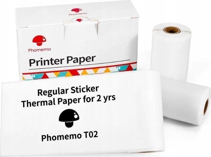 Phomemo Papier Biały Samoprzylepny Wkład Wkłady 3x Rolka do Phomemo T02 / M02 PRO / M02X / Q12-RMS2