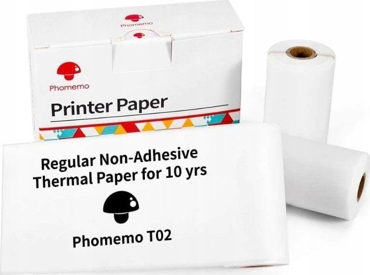 Phomemo Papier Biały Wkład Wkłady 3x Rolka 53mm 53 mm do Phomemo T02 / M02 PRO / M02X / Q12-RM10