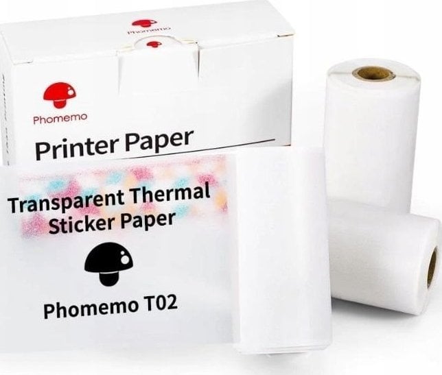 Phomemo Papier Przylepny Naklejki Wkłady Przezroczysty 3x Rolka Phomemo Phomemo T02 / M02 PRO / M02X / Q12-TTRMS