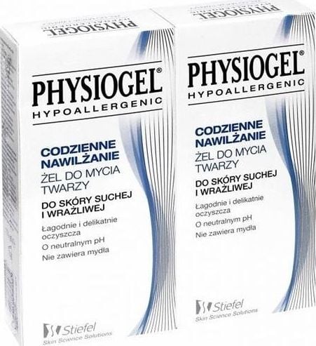 Physiogel Daily Hydration gel de spălare a feței pentru piele uscată și sensibilă 2x150ml