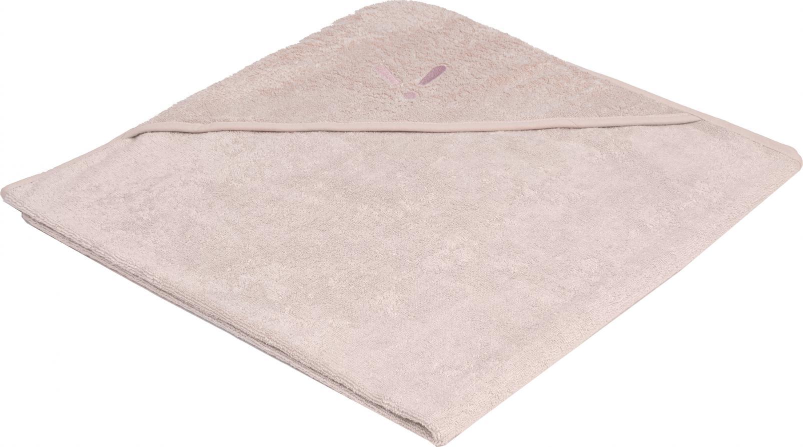 Piapimo Prosop cu gluga 75 x 75 cm bambus si bumbac roz cu broderie TowelPower colectia Piapimo