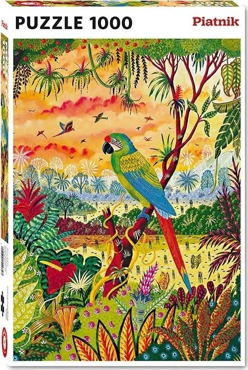 Puzzle Macaw Verde, Piatnik, 67,5 x 44,1 cm, 1000 piese, Multicolor