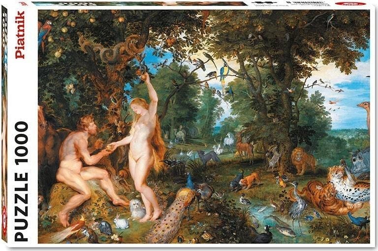 Puzzle Piatnik, Brueghel si Rubens, Paradisul si pacatul, 1000 piese, 67,5 x 44,1 cm, Clasic, Multicolor