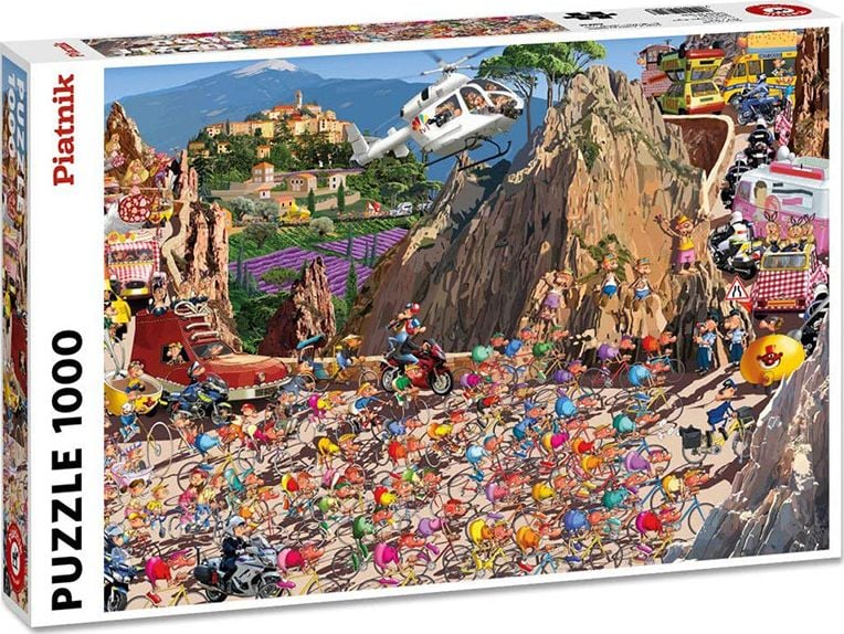 Puzzle Piatnik `Cursa ciclista Turul Frantei`, 1000 piese, dimensiune 68 x 48 cm