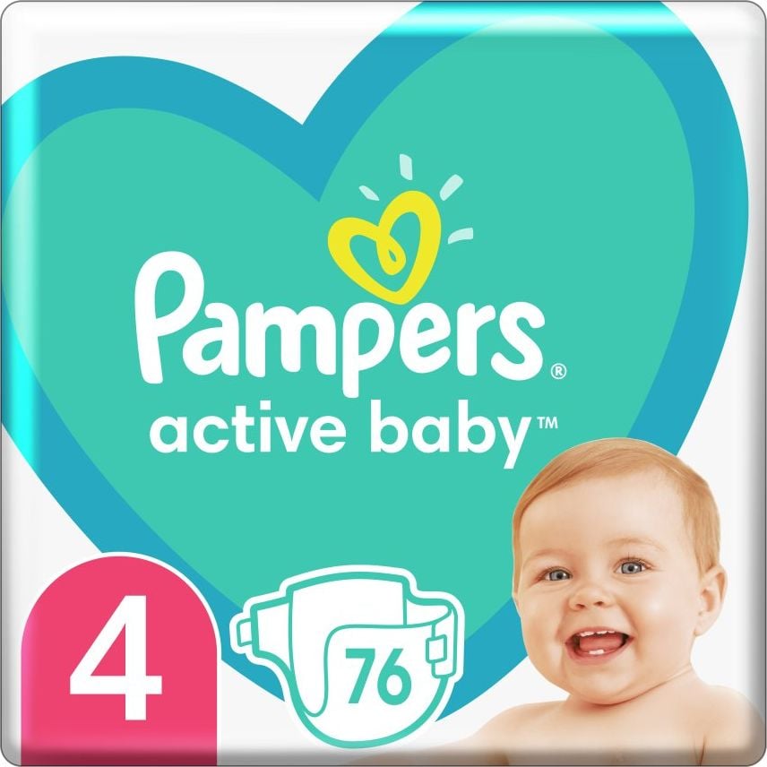 Pieluszki Pampers Active Baby 4, 9-14 kg, 76 szt.