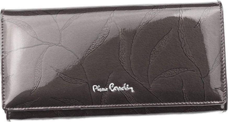 Pierre Cardin Duży portfel damski z efektywnym motywem tłoczonych liści