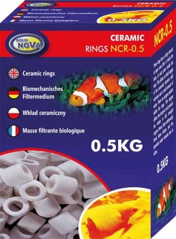 Pietris ceramic pentru acvariu, Aqua Nova, BIO, Cilindric, 500g, Alb